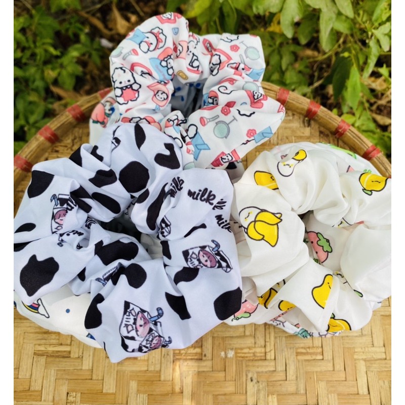 Scrunchie mẫu mới bò sữa đẹp giá rẻ