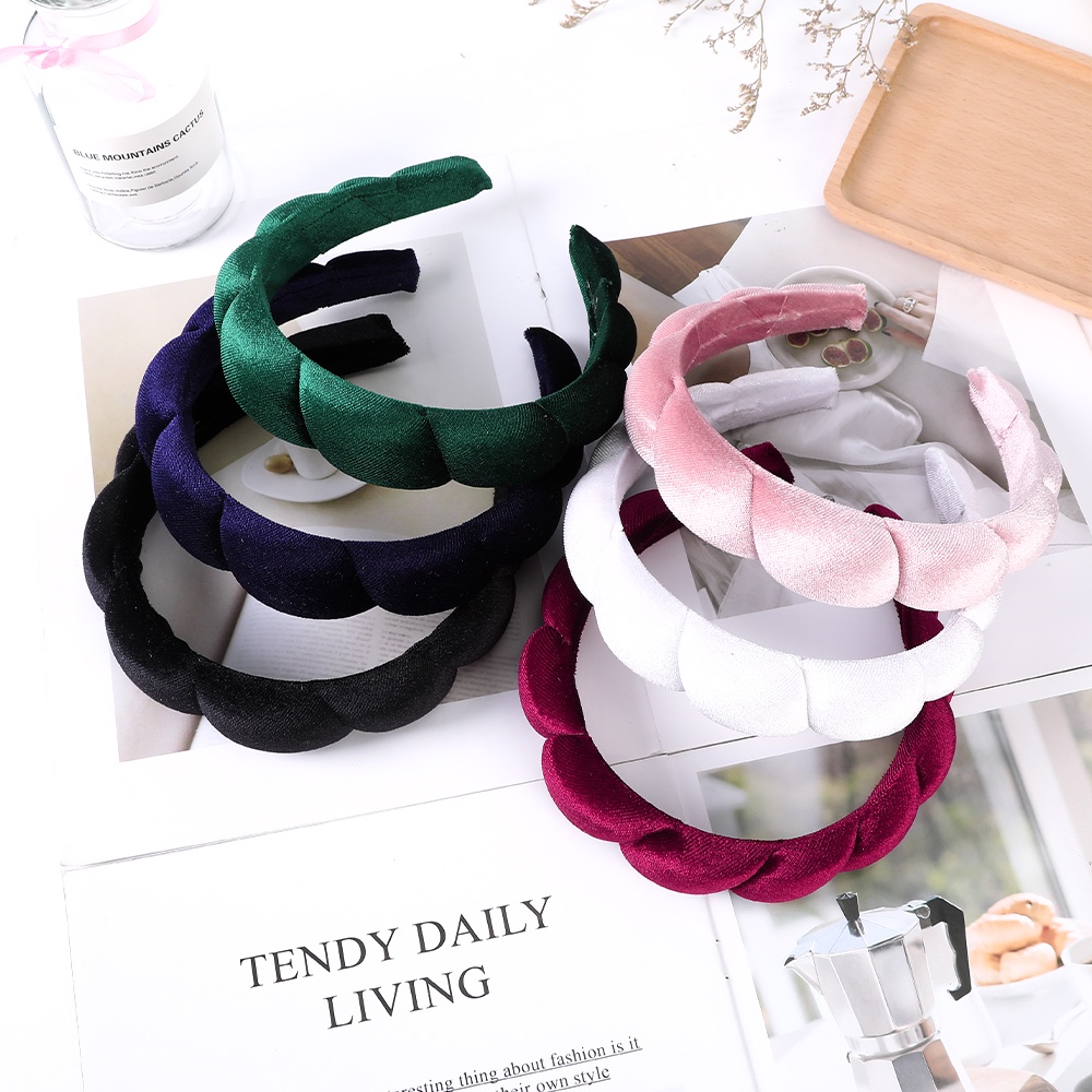 Haimeikang Băng đô kiểu bện vải flannel viền mỏng thời trang cho nữ