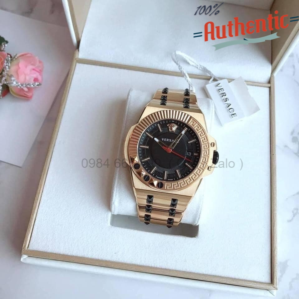 Đồng Hồ Nam Versace Chain Reaction Quartz Black Dial Men's VEDY00619