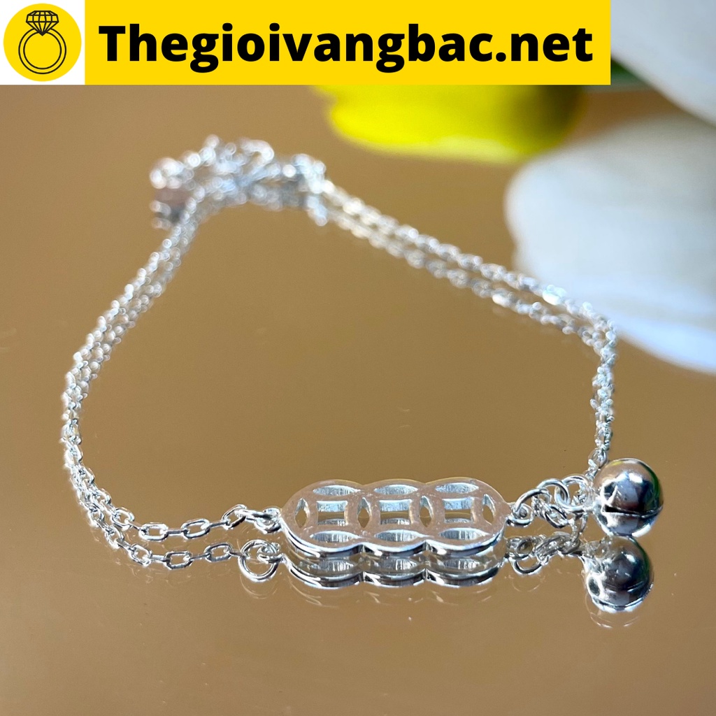Lắc tay Bạc, Vòng tay Bạc nữ thanh mảnh - Thegioivangbac.net - Ảnh thật