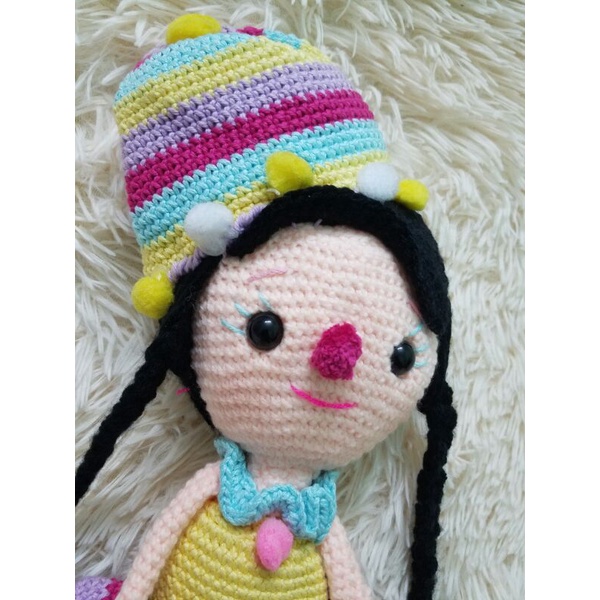 Gấu bông búp bê 55cm móc len handmade nhồi bông