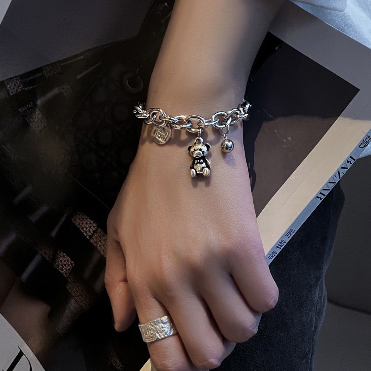 Vòng Tay Hình Gấu Đơn Giản Phong Cách Retro