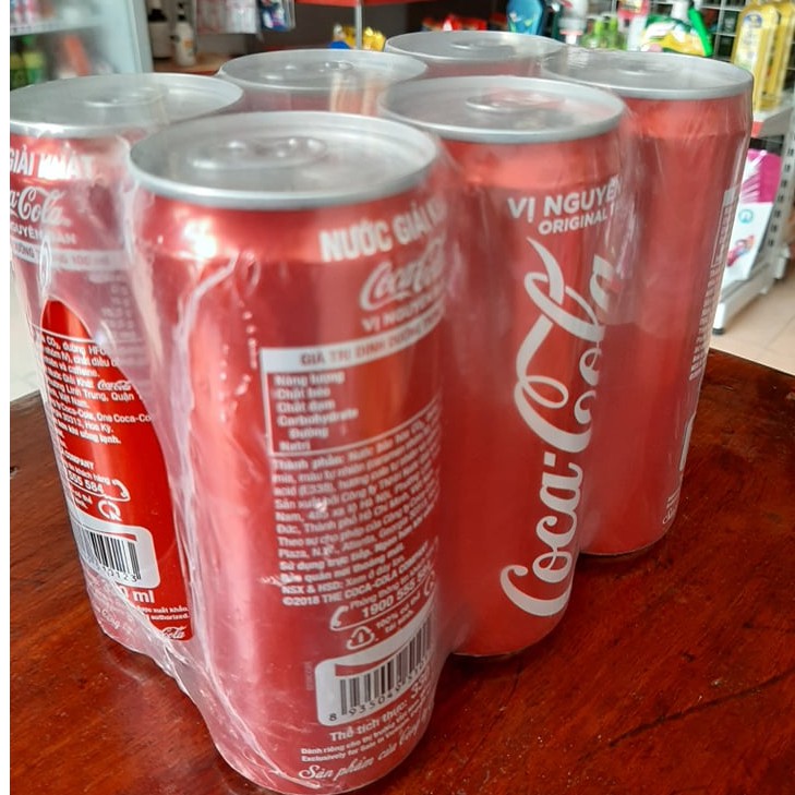 Lốc 6 lon nước giải khát coca-cola 330ml