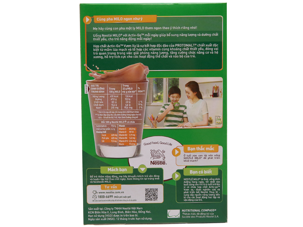 Bột thức uống lúa mạch Milo Active Go hộp 285g