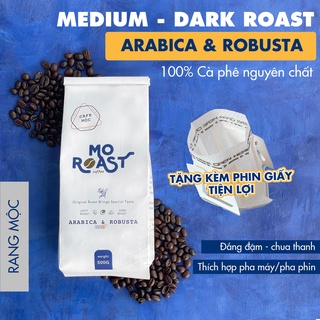 Cà phê mộc nguyên chất - 100% arabica & robusta, cà phê rang mộc, đậm đà - pha phin, pha máy - 500gr
