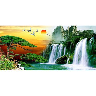Tranh 5d gắn đá toàn bộ - Tranh phong cảnh thiên nhiên