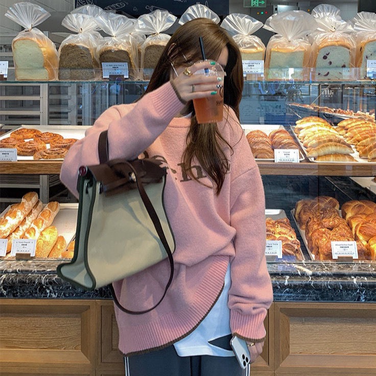 Women's 2022 Japanese Style Outer Wear Pullover Knitting Sweater Loose Student Hong Kong Style Sweater Lazy Style Knitted Sweater