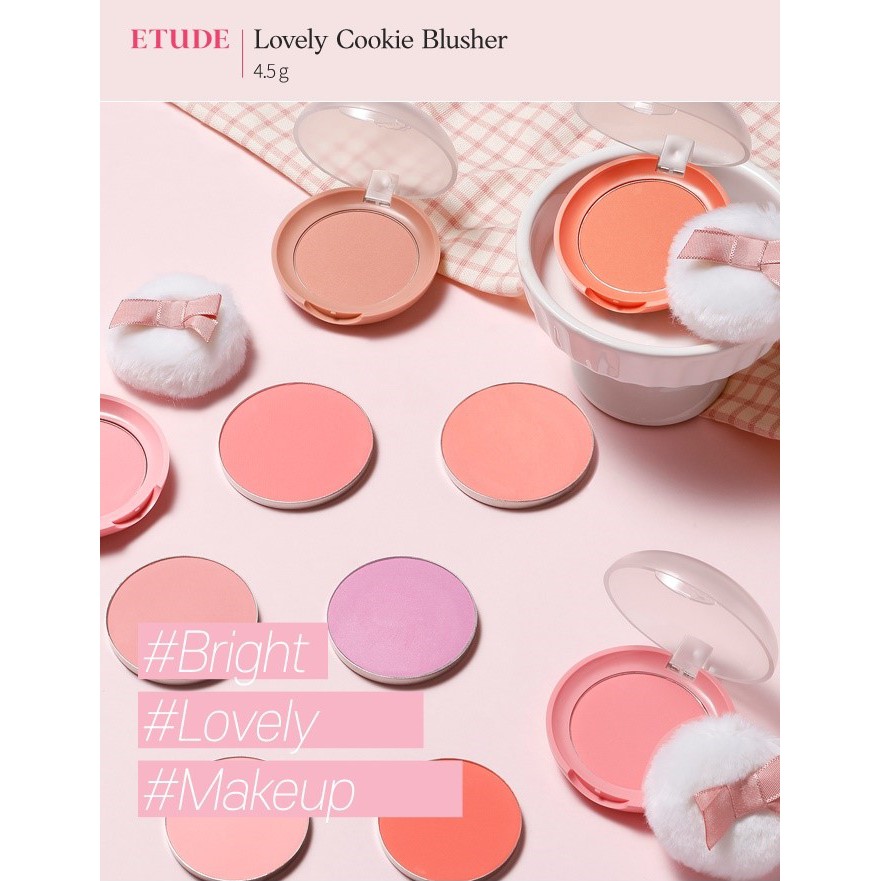 Phấn má hồng ETUDE Lovely Cookie hạt phấn siêu mịn kiêm phấn phủ cho đôi má ngọt ngào xinh yêu 4.5g