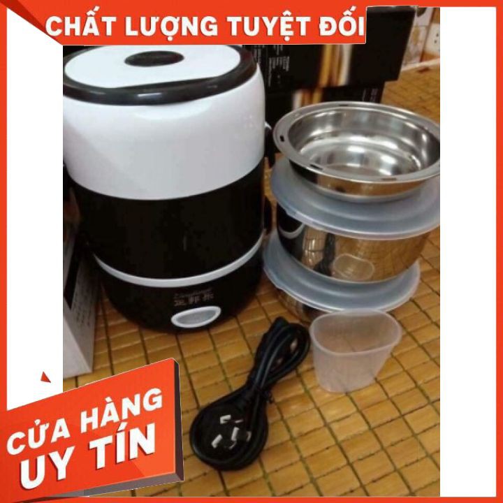 Hộp cơm văn phòng cắm điện đa năng tiện dụng dung tích lớn Hộp đựng cơm 3 tầng inox cao cấp BH 6 tháng[hàng chính hãng]