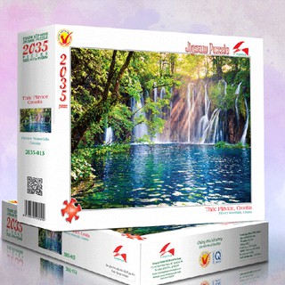 Tranh xếp hình jigsaw puzzle giải tỏa stress tia sáng 2035 mảnh - thác nước ở plitvice, croatia - msp: 2035-013
