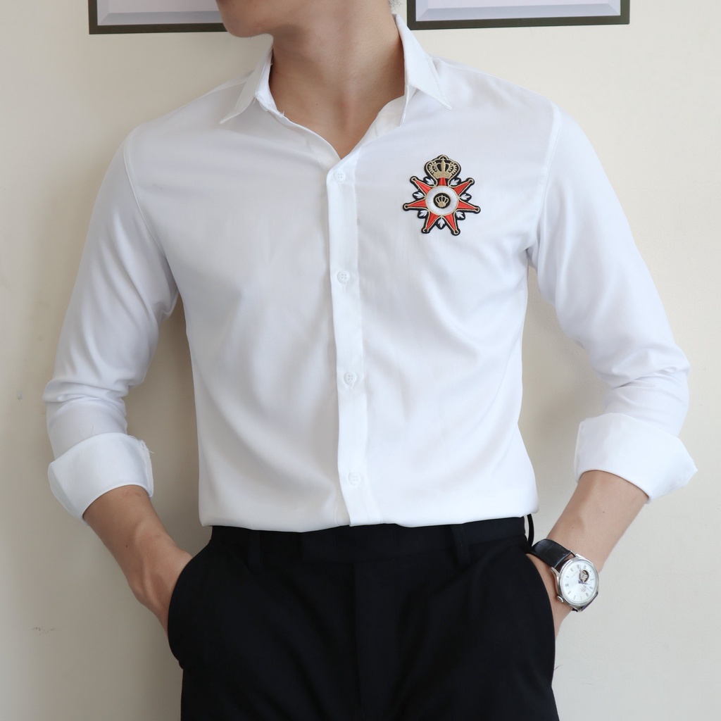 Áo Sơ Mi Họa Tiết Nam Dài Tay 🔵 𝐅𝐑𝐄𝐄 𝐒𝐇𝐈𝐏 🔵 Sơ Mi Nam Vải Lụa Co Giãn Hàng Quảng Châu Thời Trang Hpfashion - TMASMN010 | BigBuy360 - bigbuy360.vn