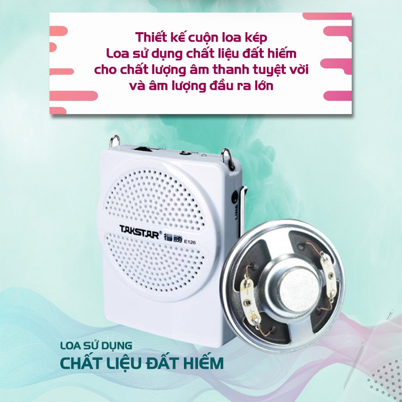 【Chính hãng】Takstar E126 loa mic Máy trợ giảng, hướng dẫn viên, Giáo viên, loại có dây