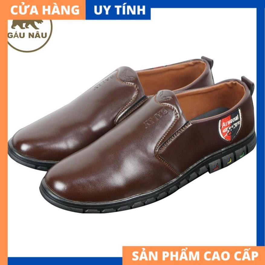 Giày lười nam màu nâu đậm chất lượng cao VP519 Gấu Nâu [HÀNG CAO CẤP]