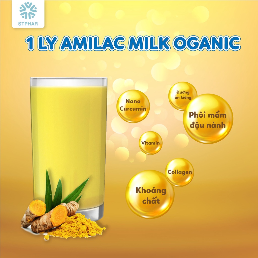 Sữa nghệ Amilac Milk Organic 400g-900g⚡Hết Đau Bao Tử⚡Tốt Cho Mẹ Sau Sinh, Đẹp Da, Lợi Sữa, Nhanh lành vết thương