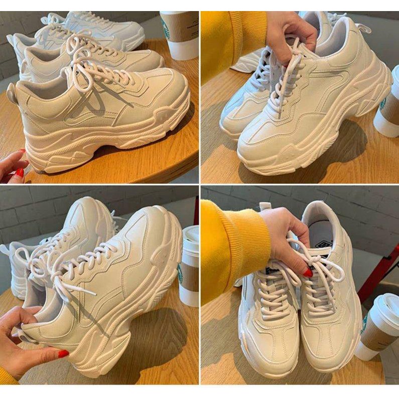 Giày Nữ Đế Cao Cá Tính,Giày Sneaker Thể Thao Da Cao Cấp Thời Trang Mã138