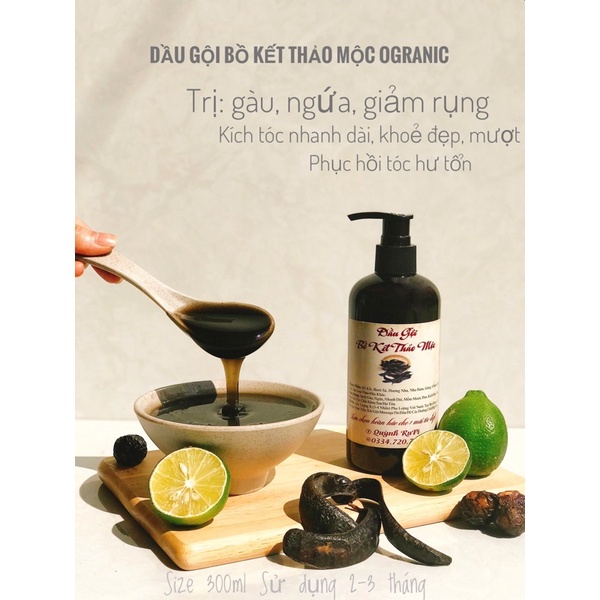 Dầu gội bồ kết thảo mộc cô đặc 300ml