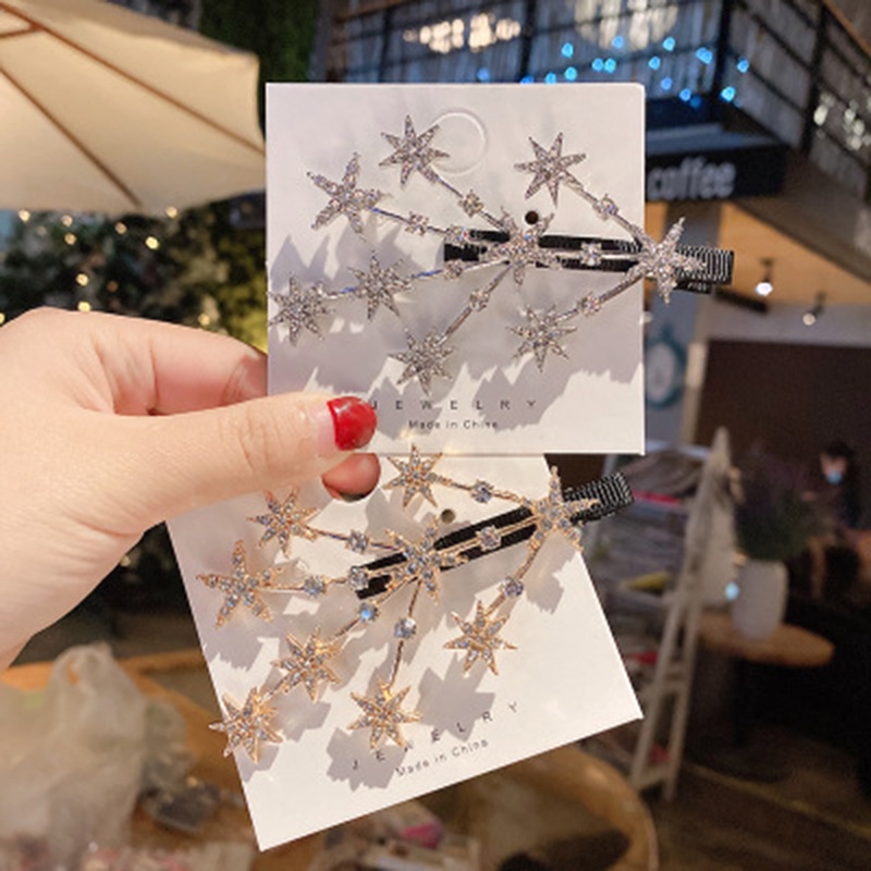 Mới Kẹp Tóc Hình Ngôi Sao Đính Đá Phong Cách Vintage Thời Trang Cho Nữ