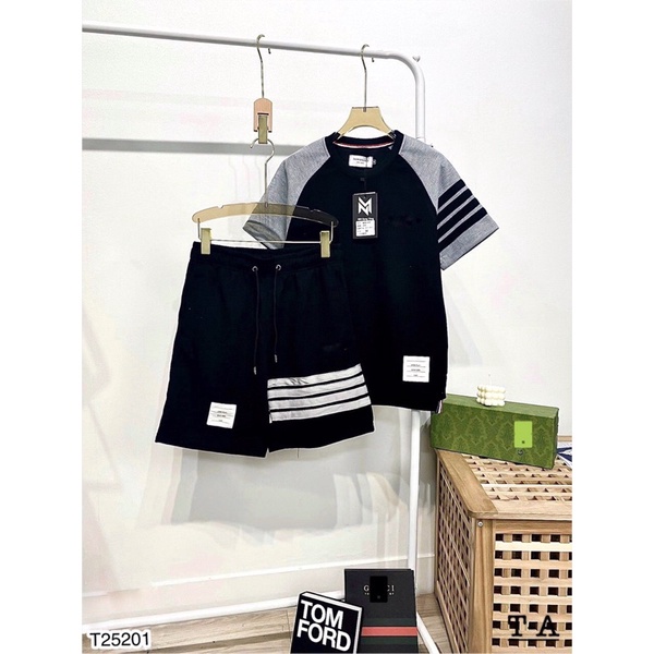 [Sẵn Hàng] Bộ Quần Áo Nam Thom Viền Vai Chất Cotton - Bộ Thom Nam Cao Cấp
