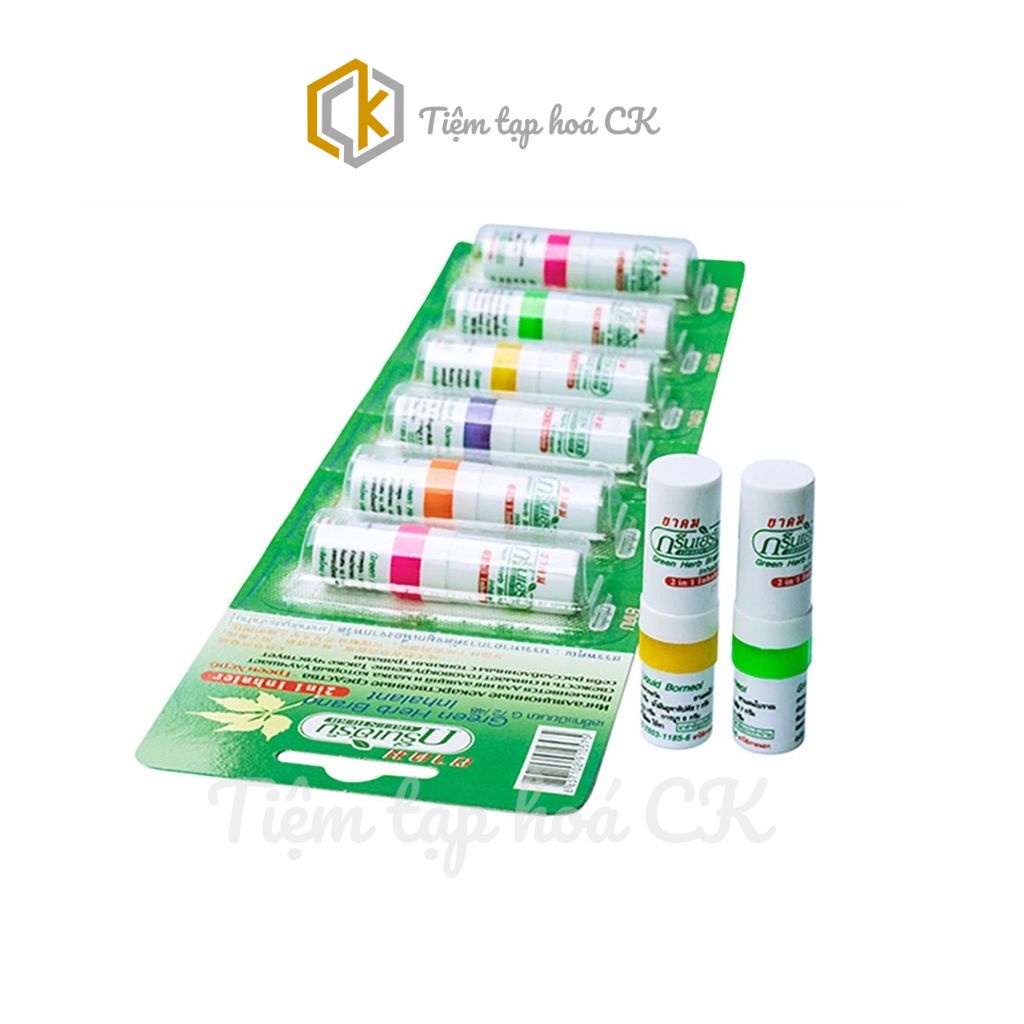 Ống Hít Thông Mũi Bạc Hà 2 Đầu Green Herb Thái Lan