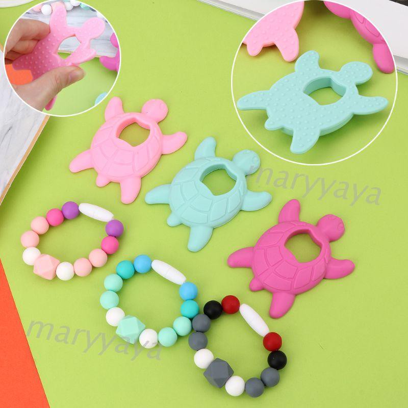 Set 2 Vòng Đeo Tay Silicone Hình Chú Rùa Đáng Yêu Cho Bé
