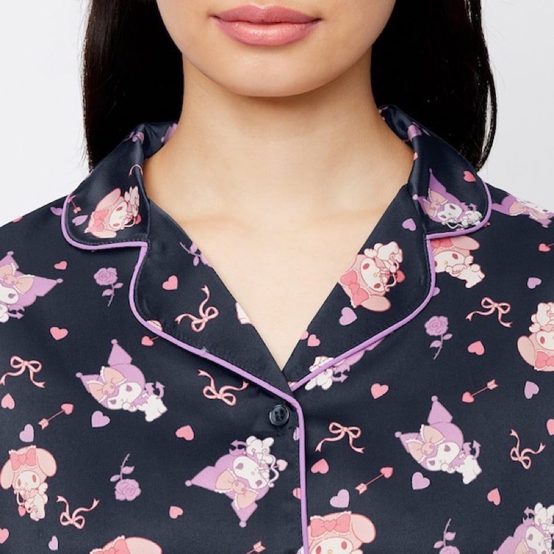 Bộ quần áo dài pyjama nữ in hoạt hình Melody ngộ nghĩnh, dễ thương của GU - Nhật Bản