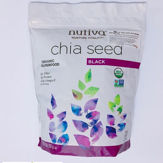 Hạt Chia Organic Nutiva Nhập Khẩu Mỹ Túi 907g