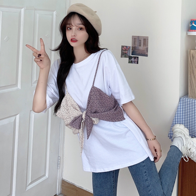 Áo thun SUXI tay ngắn cổ tròn cỡ lớn phong cách Hàn Quốc dễ thương thời trang cho nữ