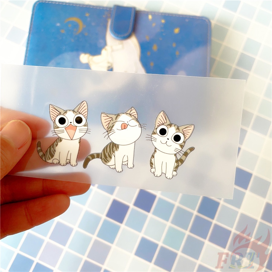 ✪ Miếng Dán Vinyl Hình Mèo Chi Hoạt Hình: Dễ Thương ✪ Set 3 Sticker Dán Nhiệt Trang Trí
