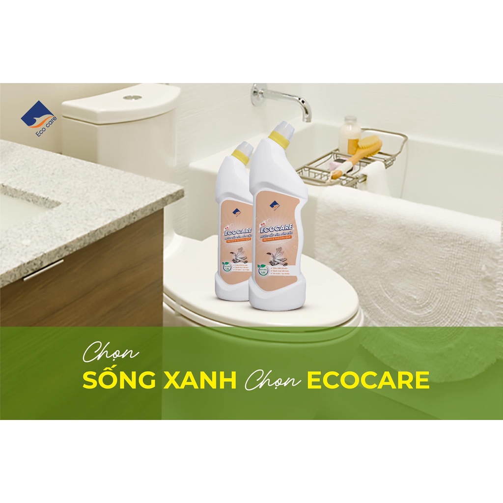 Nước tẩy bồn cầu HỮU CƠ ECOCARE 1L tinh dầu quế, sả chanh tẩy rửa bồn cầu siêu diệt khuẩn, an toàn m