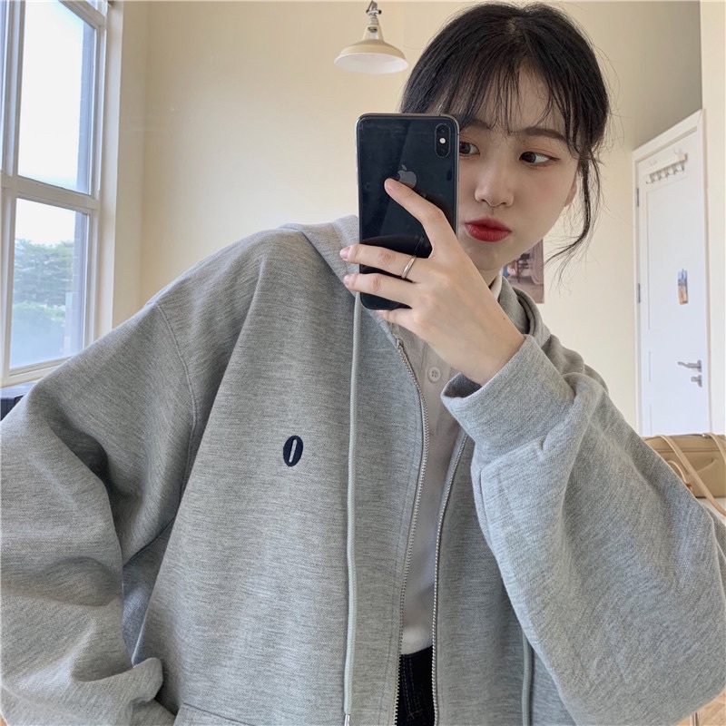 Áo khoác hoodies zip chất nỉ bông dày đẹp in hình chấm
