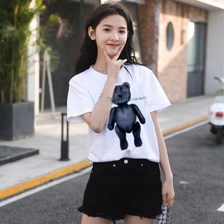 [BÁN GIÁ GỐC]💗áo phông gấu bearbrick dáng rộng giấu quần sang chảnh💗áo thun nữ xinh giá rẻ