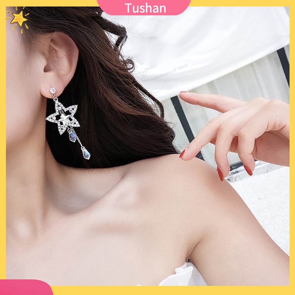 Khuyên tai ngôi sao đính đá lấp lánh