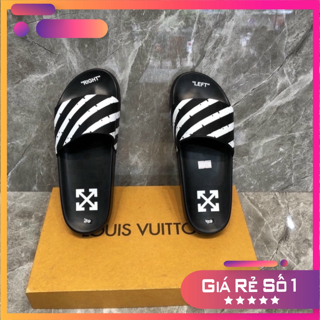 Dép lê off white quai da siêu nét quai da đỉnh cao TrungPii Siêu rẻ shopee