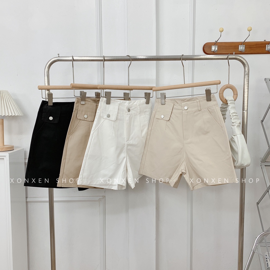QUẦN SHORT NỮ tặng kèm nịt túi nắp giả dễ thương XONXEN SHOP size S M L XL mã 3303