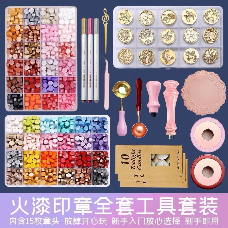 Bộ Con Dấu Đóng Dấu Sáp Niêm Phong Đầy Đủ Màu Sắc Độc Đáo