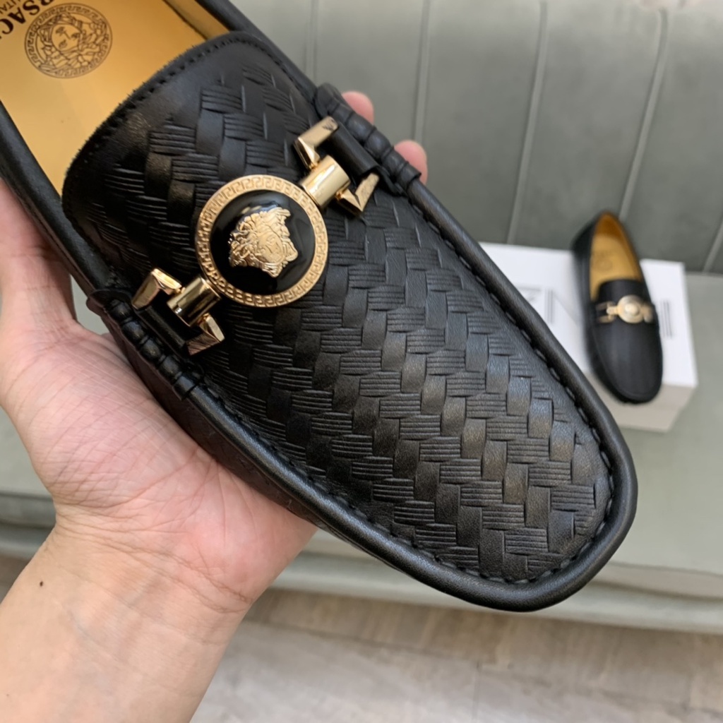 Giày lười nam cao cấp da thật VERSACE thiết kế sang trọng mang hơi hướng cổ điển đem đến sự thời thượng