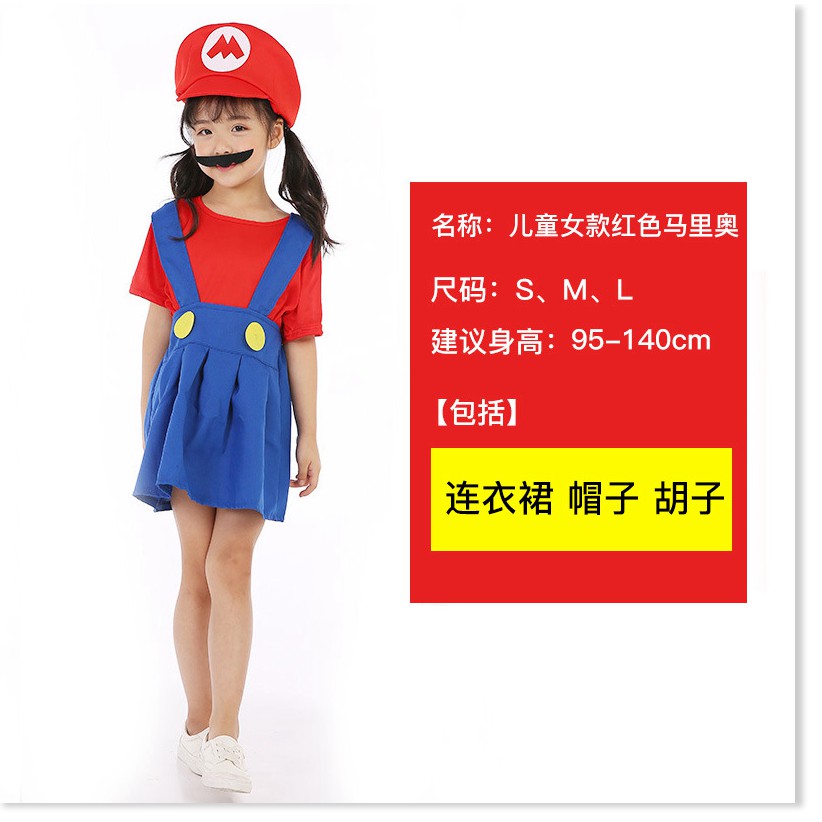 Halloween cosplay trang phục anime cha mẹ-con đóng vai trẻ em Quần áo Mario Trang phục Super Mario