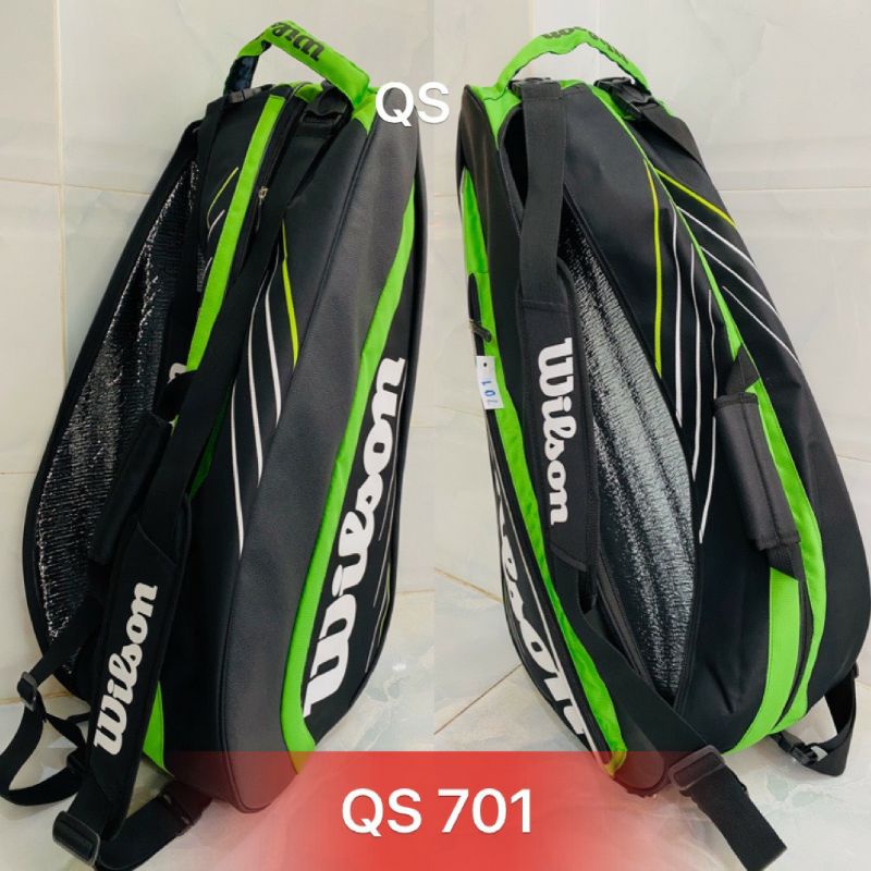 Túi đựng vợt TENNIS 2 ngăn có lót bạc WILSON.BALAT cao cấp