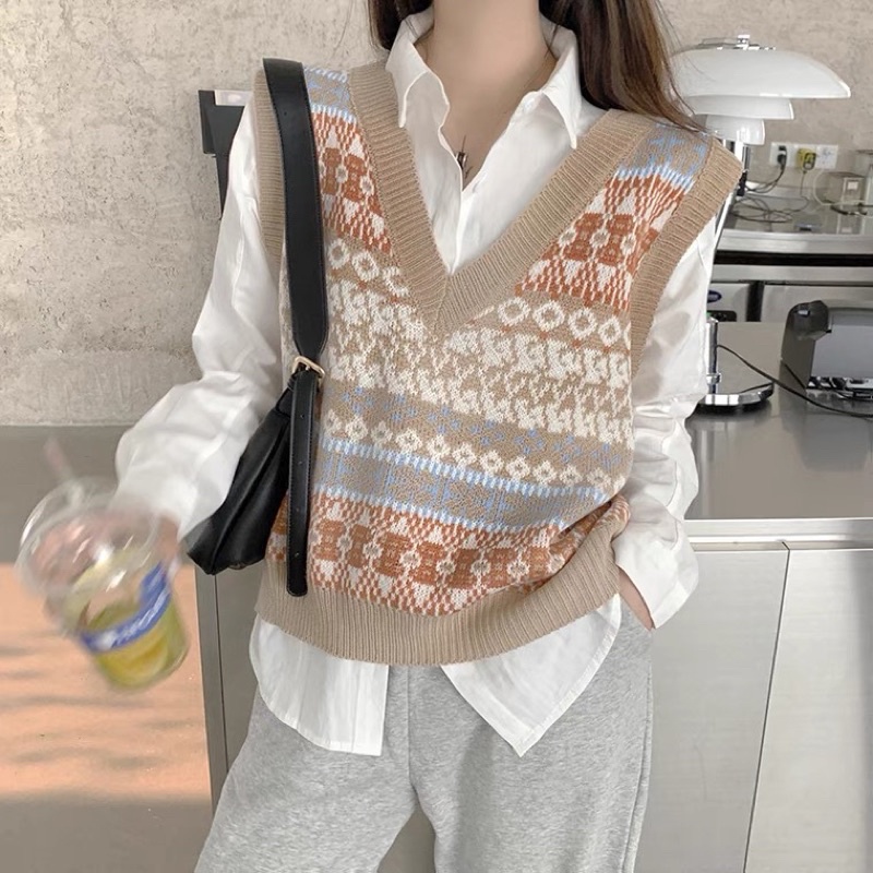 Áo gile len nâu (có ảnh thật)