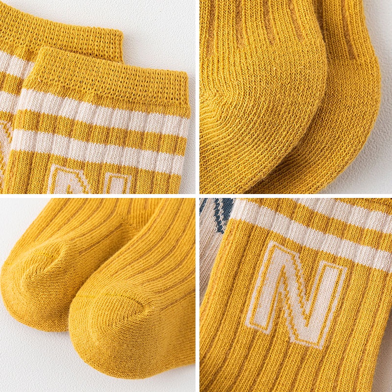 Vớ Cotton Mềm Co Giãn Thoải Mái In Chữ Dễ Thương Cho Bé