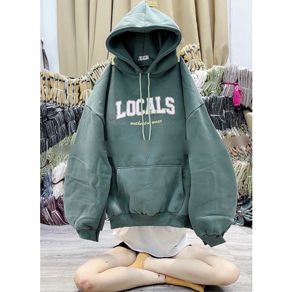 Áo khoác hodie form rộng chữ LOCALS🎁𝐅𝐫𝐞𝐞𝐬𝐡𝐢𝐩🎁 vải dày ảnh thật form to 75kg phù hợp cho nam nữ