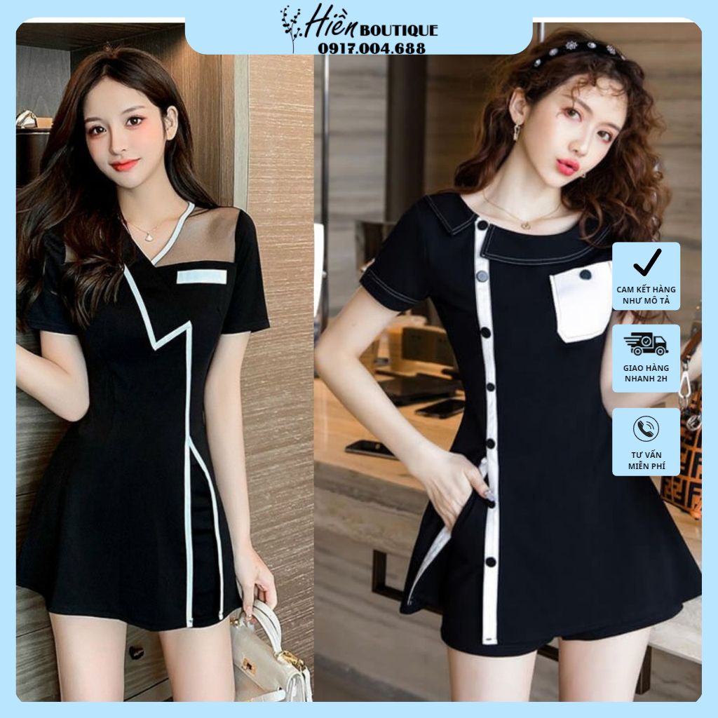 Bộ Đi Chơi Nữ - Set Công Sở Kiểu Phối Ren Viền Trắng Quần Đùi Áo Xẻ Tà Cách Điệu Siêu Sang HSR27