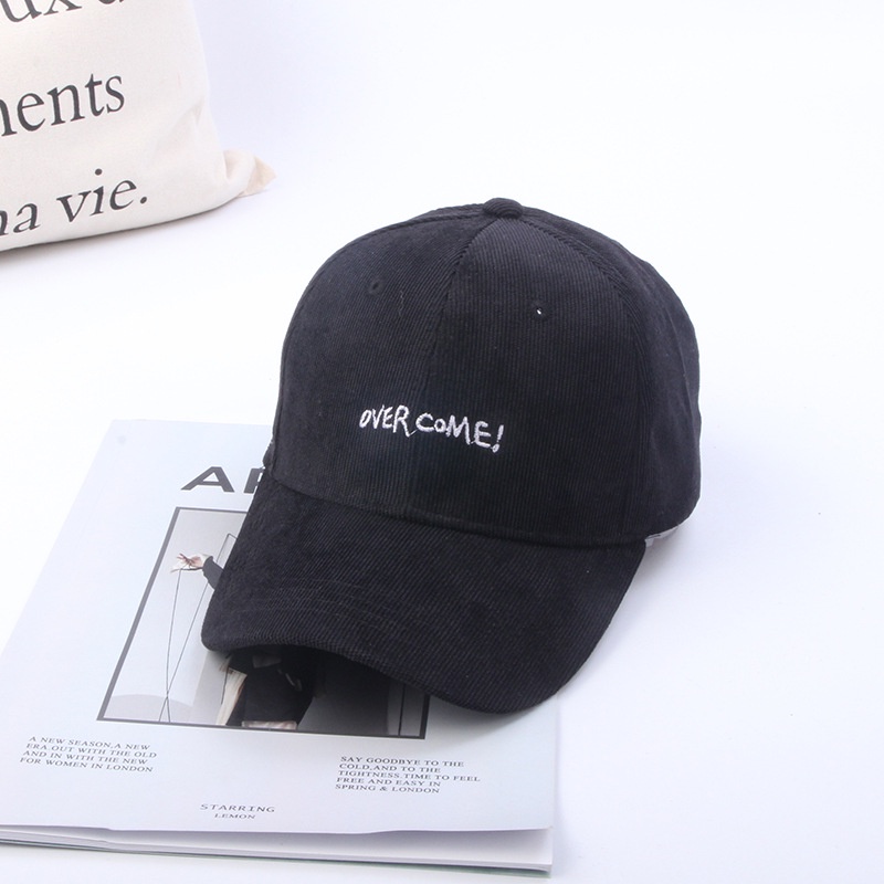Corduroy Chữ cái Mũ bóng chày Mũ nam và nữ Mũ thông thường Tất cả phù hợp với Mặt trời