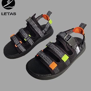 Sandal Nam Letas Phản Quang D1003 Đen Cam Cốm
