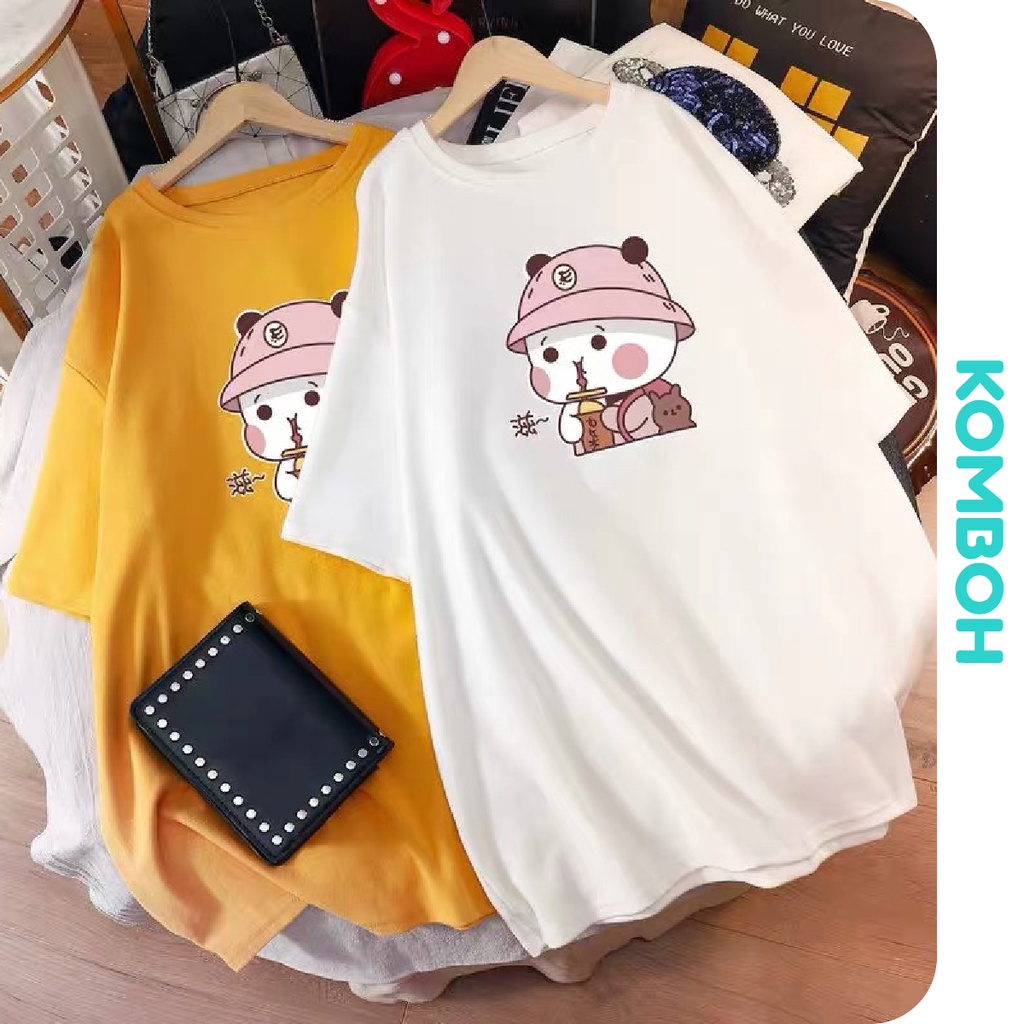 Áo thun tay lỡ KOMBOH phông Unisex nam nữ oversize form rộng GẤU TRÚC A03 | BigBuy360 - bigbuy360.vn