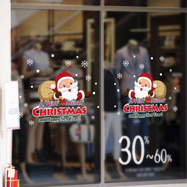 Decal trang trí Noel - Noel nhí túi quà Nâu mới