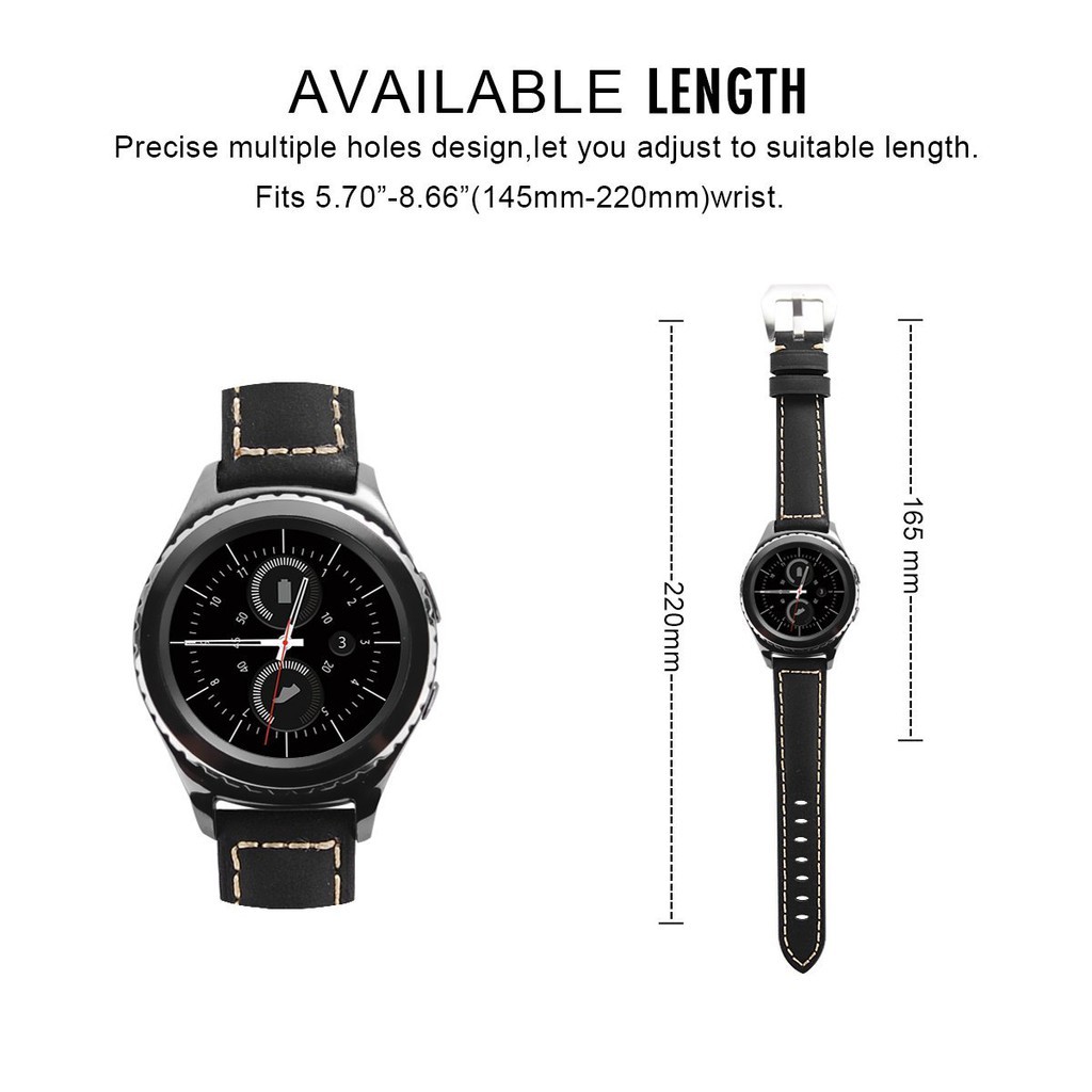 Dây da màu trơn thay thế cho Samsung Gear S2 Classic/Gear S2 R720/Gear Sport