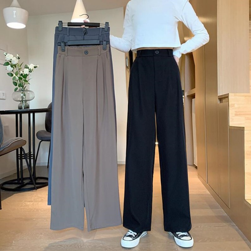 Xiaozhainv Quần Dài Lưng Cao Ống Rộng Phong Cách Hàn Quốc | BigBuy360 - bigbuy360.vn