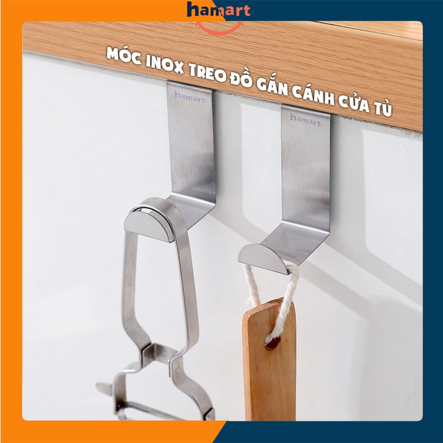 Móc Treo Gắn Cánh Cửa Tủ INOX 304 Treo Đồ Phòng Bếp Đa Năng Gắn Tủ Tiện Lợi