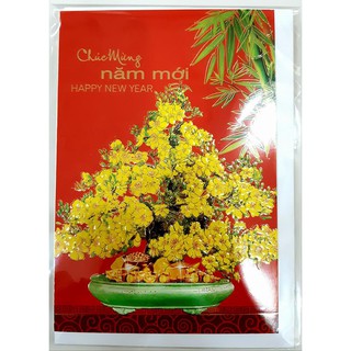 Thiệp tết in nhũ vàng : 8k / c